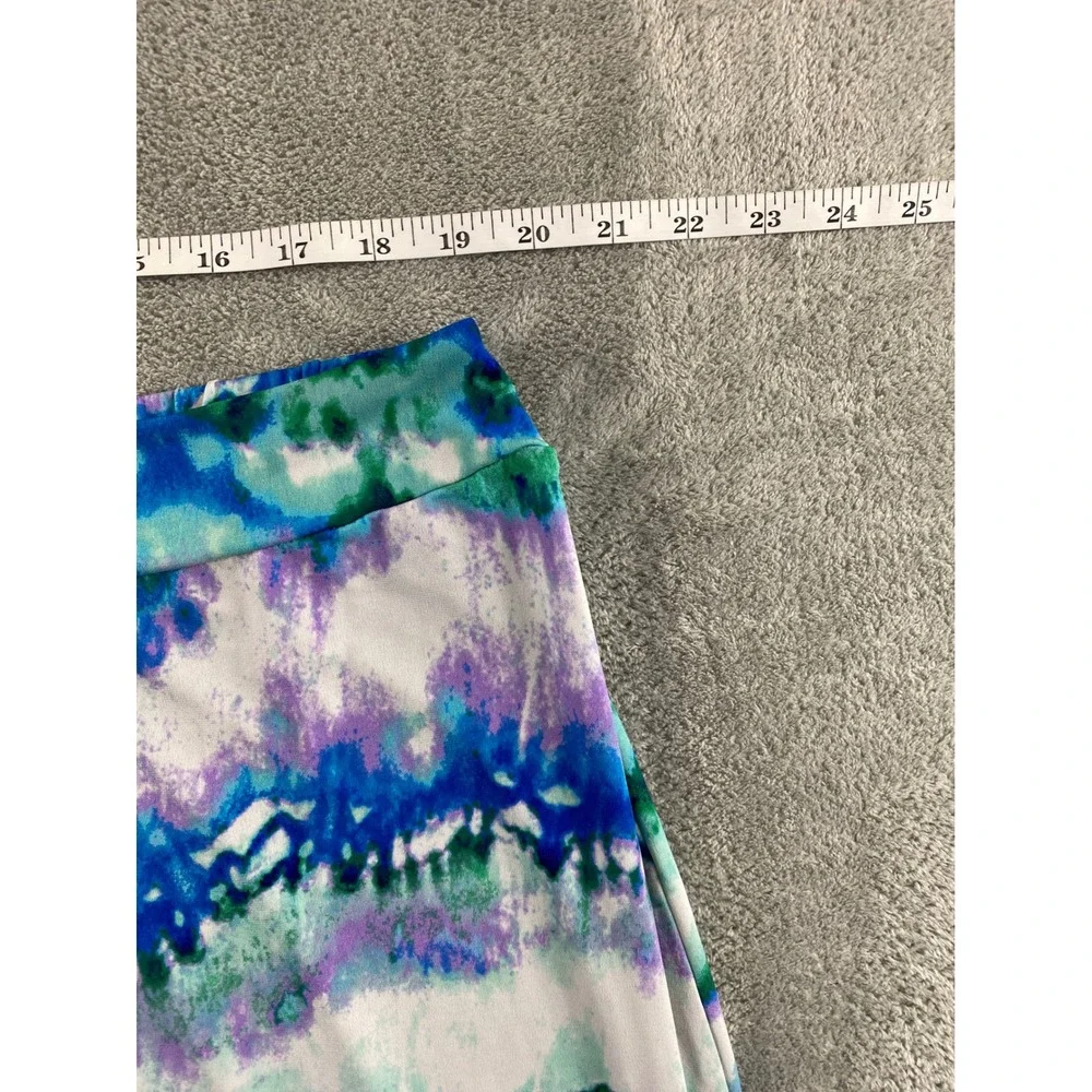 Cato Womens Plus 18/20W Blue Green Purple Tie Dye Jersey Knit Maxi Skirt